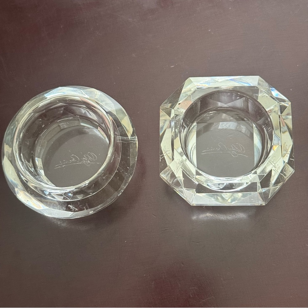 Oleg Cassini Crystal Candle Holders Pair